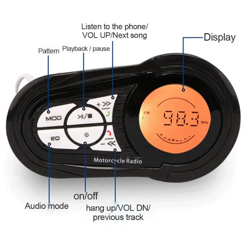 Водонепроницаемый 12 В мотоцикл Bluetooth Hands-free аудио система fm-радио мото Анти-Вор с 2 усилителем динамик громкий динамик