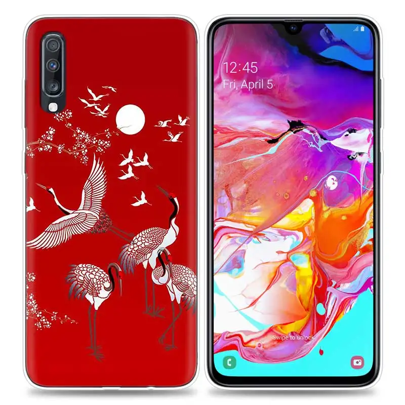 AMJ-10 Сумки чехол для samsung мобильного телефона галактики A50 A70 A30 A20 J4 J6 J8 A6 A8 M30 A7 плюс Note 8 9 в японском стиле Art в японском чехол - Цвет: AMJ-10