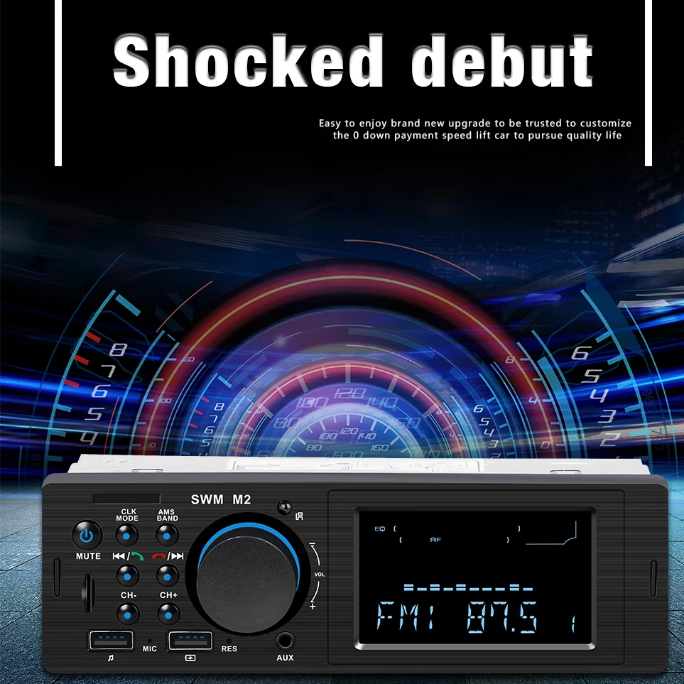 SWM Автомобильный MP3-плеер мультимедийный двойной USB автомобильный Радио кассетный плеер 12 в Bluetooth громкая связь вызов автомобильный аудио Tf U диск Aux FM пульт дистанционного управления