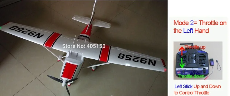 Red Mode 2 Нет Батарея, 500 класс Cessna 182 приводимого в движение с помощью электропривода RTF RC самолет с клапанами - Цвет: Red Mode 2