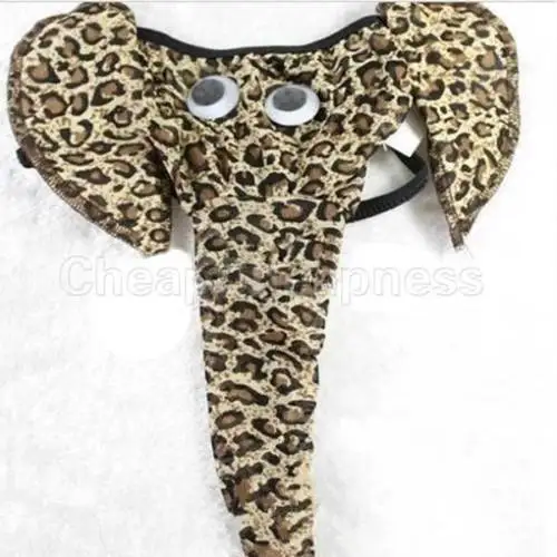 Leopard Новинка Забавный подарок любовника горячие сексуальные мужские Слоны нижнее белье трусы стринги - Цвет: Leopard
