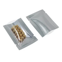 silver opening top aluminium foil bags for food bean storage transparent plastic mylar heat sealing vacuum package bags 17 sizes