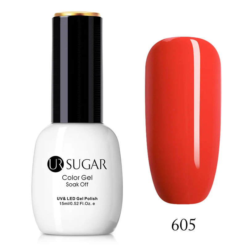 605 Ur Sugar УФ-гель для ногтей 15 мл Блестящий горячий лак для ногтей 49 цветов на выбор Гель-лак для нейл-арта - Цвет: 605