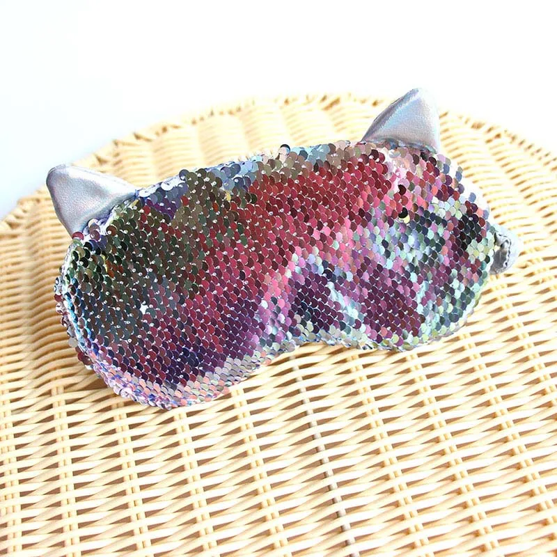 1 Mermaid Sequin Eyes Mask Eyeshade Cute Girls Gifts Glitter Sleeping Mask Eye Cover for Travel Relax Blindfold Shades Party Masks - Цвет: 1