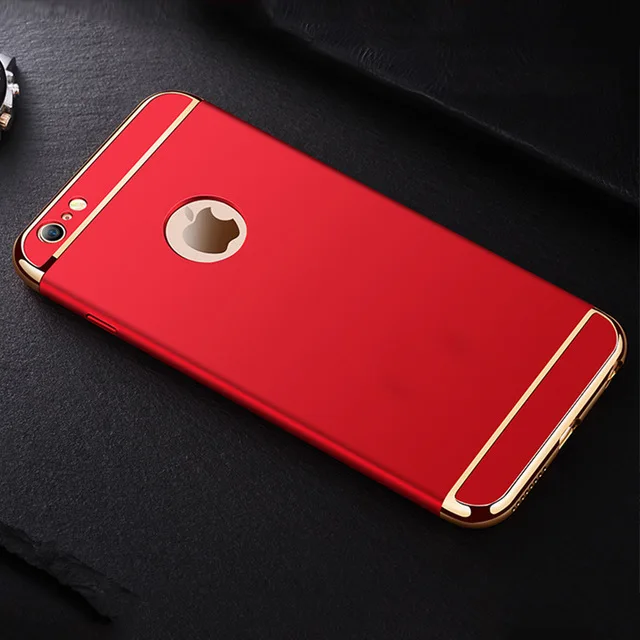 Роскошный красный чехол с покрытием для iPhone X, XR, Xs, 11 Pro, Max, чехол для iPhone 5, 5S, 6, 6 s, 7, 8 plus, жесткий защитный чехол - Цвет: Красный
