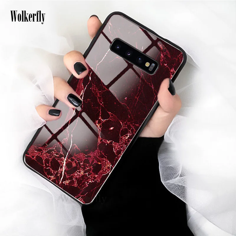 Мрамор Стекло чехол для samsung Galaxy S10E S9 S8 S10 плюс M10 M20 M30 A50 A30 A20 A10 A70 A7 A8 A9 A6 J4 J6 плюс Note 9 8