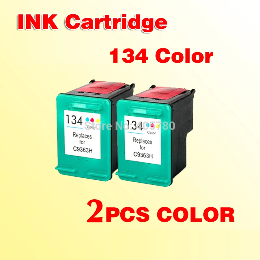2 шт. чернильные картриджи for134 совместимы с 134 deskjet 5940 5943 6940 c9363ee 6943 6983 принтером|ink