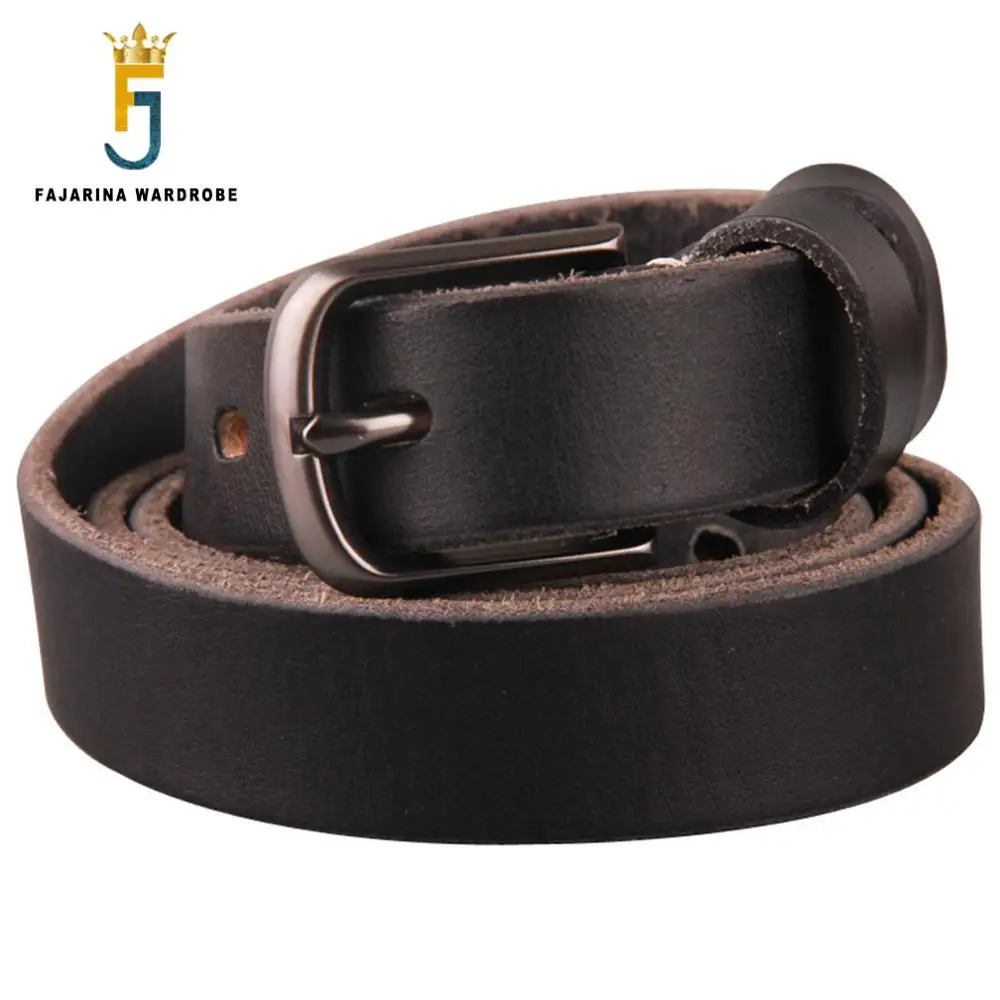 FAJARINA Quality Cowhide Leather Ladies 100% Cow Skin Female Models Belt Retro Clasp Buckle Styles Belts for Women 24mm N17FJ447