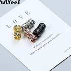 WLYeeS цилиндрические подвески с фианитами медные бусины-спейсеры 15 мм геометрические черные циркониевые металлические бусины россыпью для изготовления ювелирных изделий браслетов своими руками 2 шт.