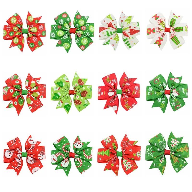 Heve You 12Pcs Handmade Pet Hair Clips Snowflake Santa Claus Dog Bow Grooming Bows Accessories Chihuahua Chriatmas Gifts | Дом и сад