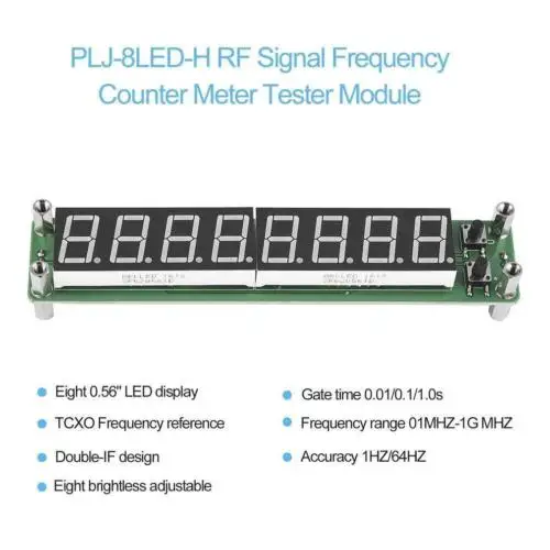 PLJ-8 LED-H 8-разрядный 0 1 ~ 1000 МГц RF счетчик частоты тестер светодиодный | Электроника