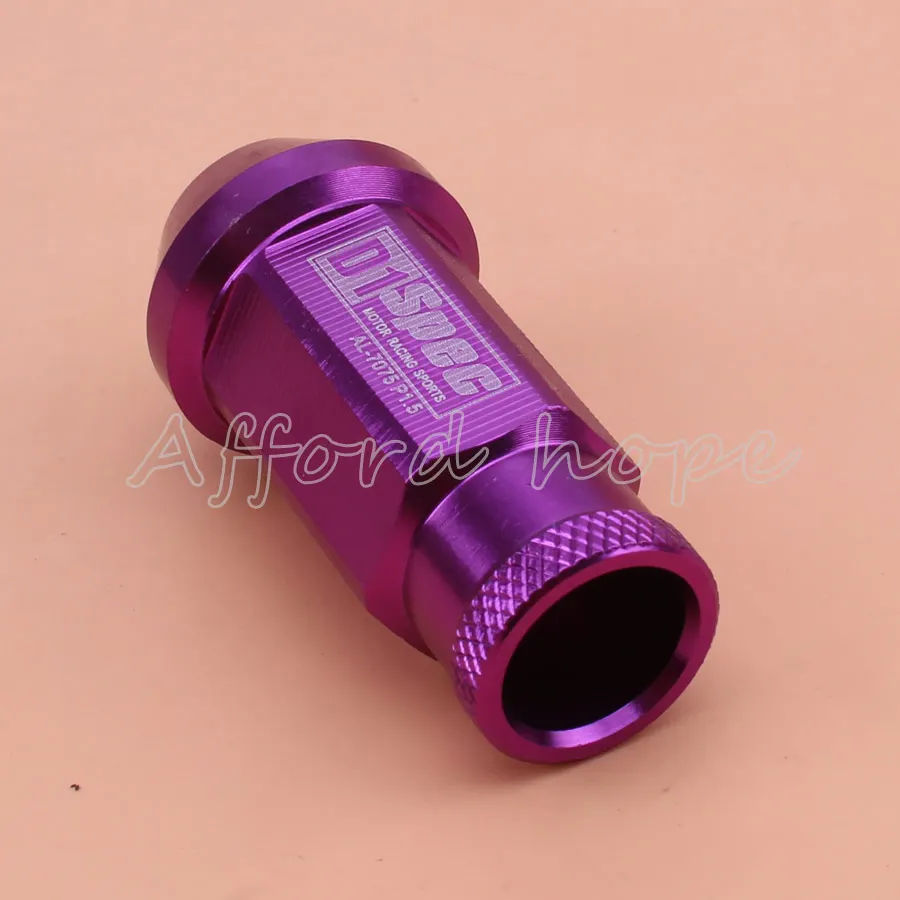

Hight Quality Billet Aluminum Car Styling 20pcs M12X1.5 D1 Spec Racing Purple Wheel Lug Nuts Universal Fit for Ford Toyota