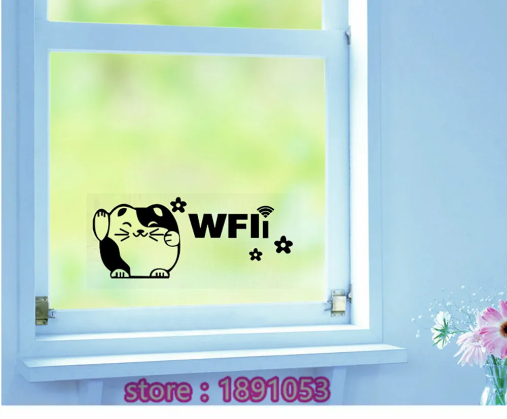1 шт. Прекрасный Плутос кот "Wi-Fi" этикетки стикер DIY кафе ресторан офис Стикер