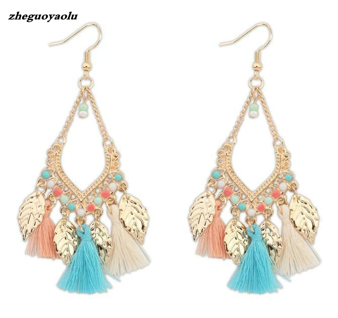 Новые модные женские серьги подвески в стиле бохо Разноцветные Украшения панк с