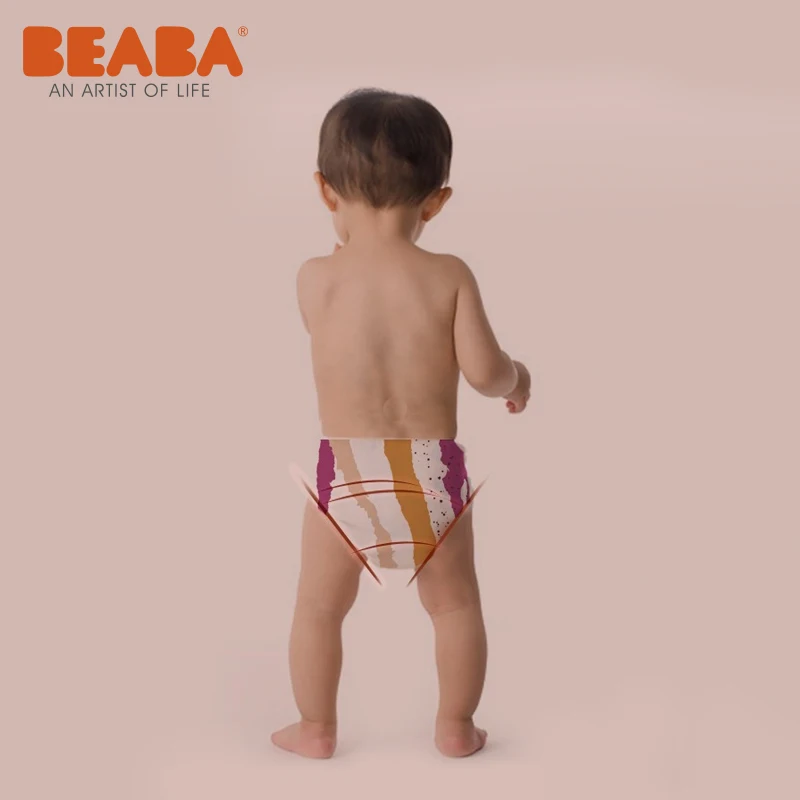 Beaba Детские Красочные Прекрасные дышащие одноразовые подгузники 10 шт. детские подгузники Размер NB/S подгузники для новорожденных детей