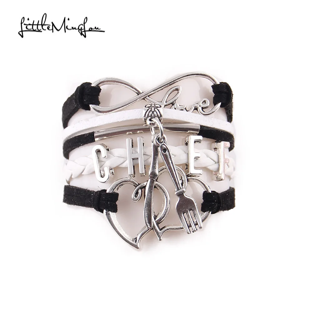 Кожаные мужские браслеты и обручи с подвеской в виде ножа вилки|men bracelet|leather men