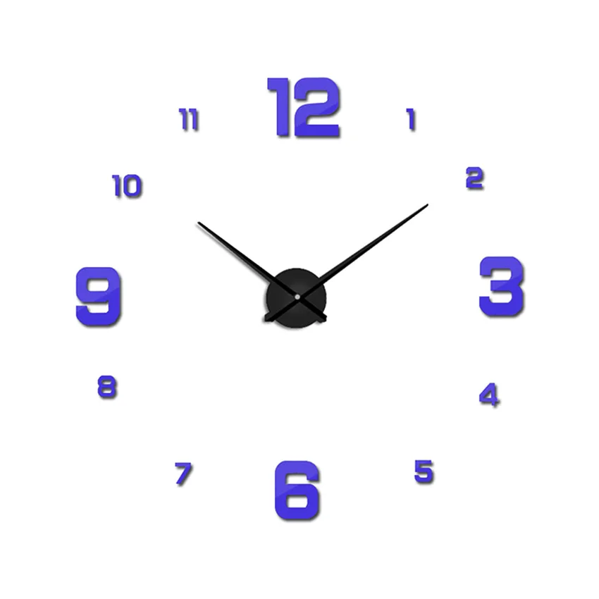 3D настенные наклейки креативные акриловые часы для гостиной Horloge DIY зеркальные