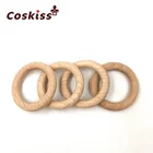 Деревянные Прорезыватели для зубов из бука, без BPA, пищевые деревянные Прорезыватели 40 мм, аксессуары сделай сам, кольца, Детские Прорезыватели для зубов