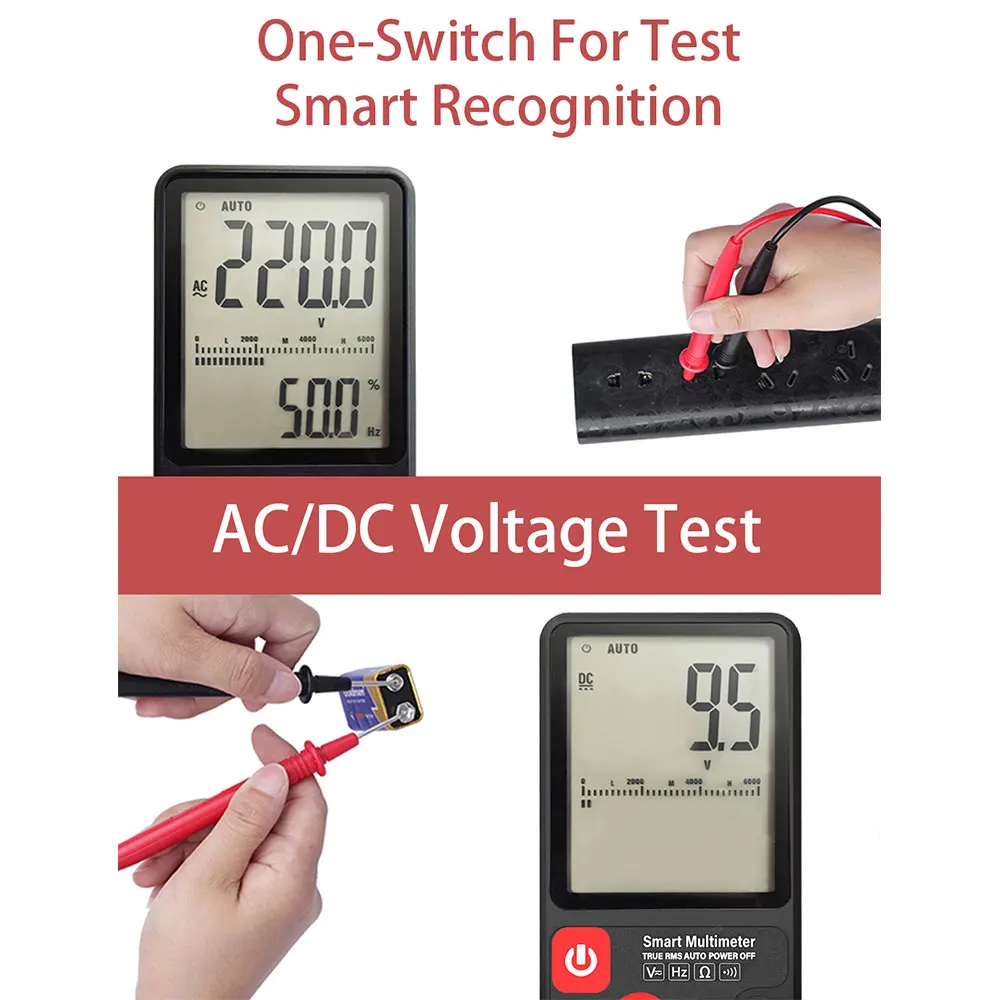 BSIDE ADMS7 Smart Multimeter True RMS Digital Measuring AC/DC Voltage Resistance Frequency with LCD Display | Инструменты