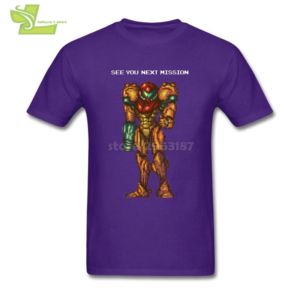 Дизайнерские футболки See You Super Metroid Мужская футболка с круглым вырезом и коротким
