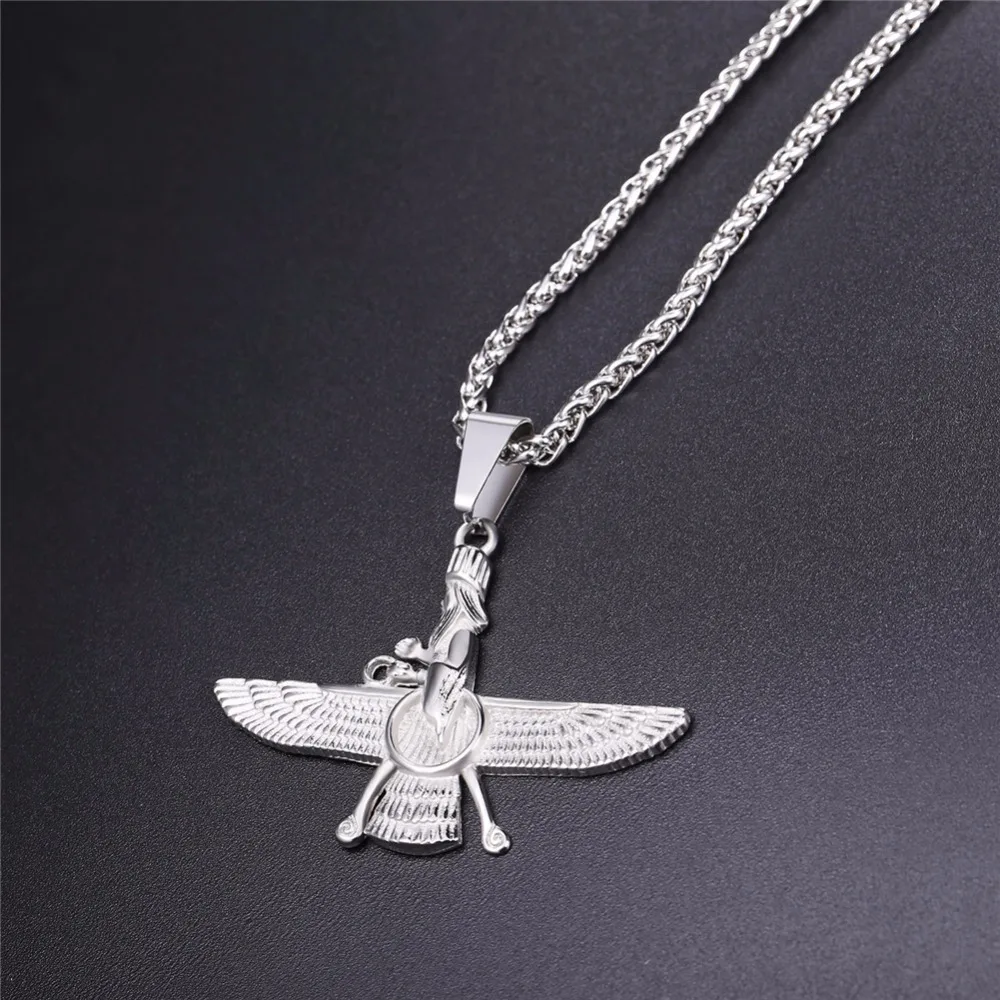 Faravahar Ahura кулон ожерелье из нержавеющей стали ювелирные изделия Ахура зороастриан ахаэменян кулон Iranian ювелирные изделия GP2774