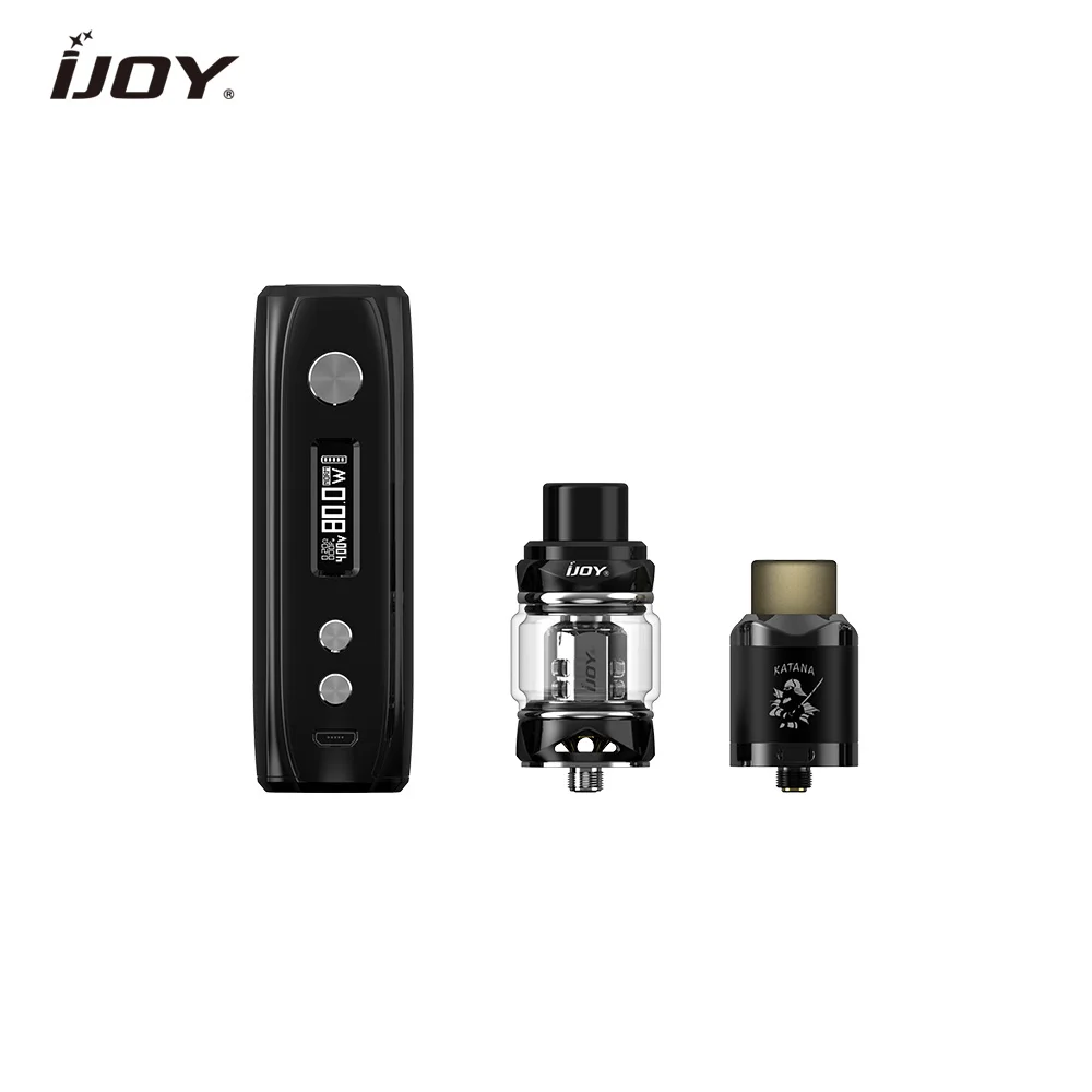 Оригинал IJOY Катана 81 Вт TC комплект 3000 мАч с мод и Subohm Танк 0.2ohm KM1 сетка катушки VS