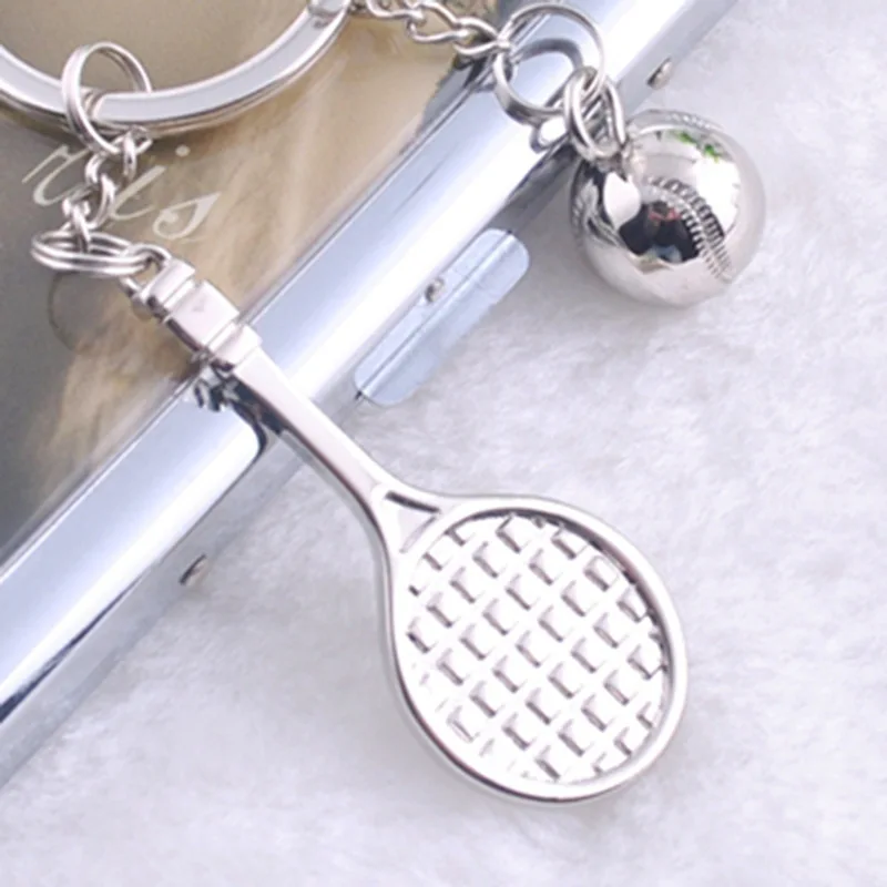 (12 шт./лот) Горячая Новинка цинковый сплав мини Теннисный Брелок ракетка