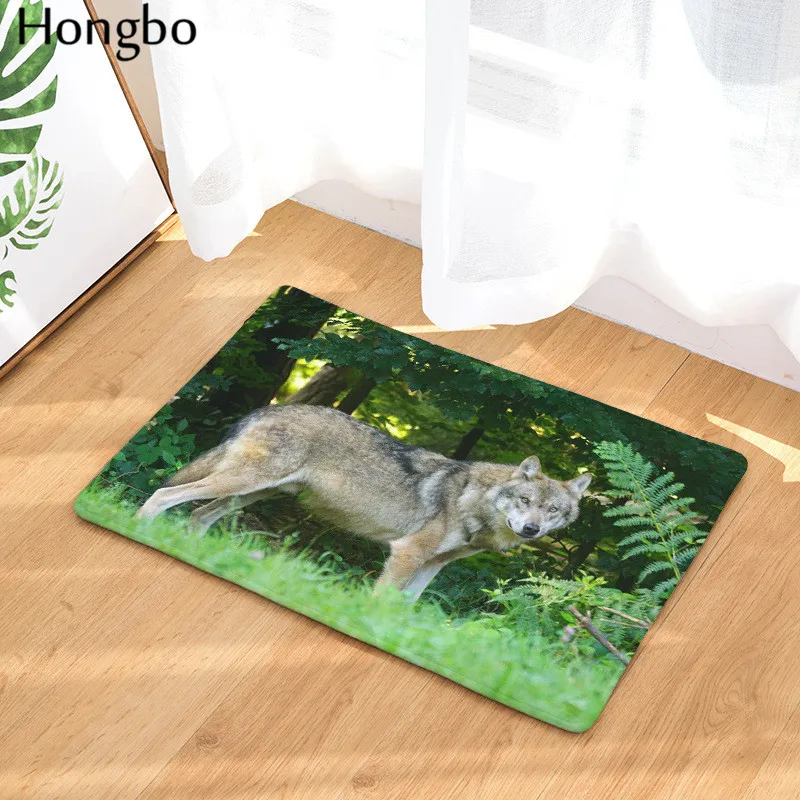 Хунбо новые Придверные коврики волк печати Кухня Ванная комната ковры 40X60 50X80cm
