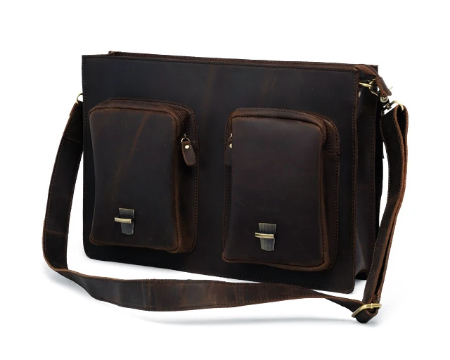 Vintage Genuine Leather Briefcase Men Briefcase Leather Laptop Bag male Business Bag portfolio men porte document Brief case