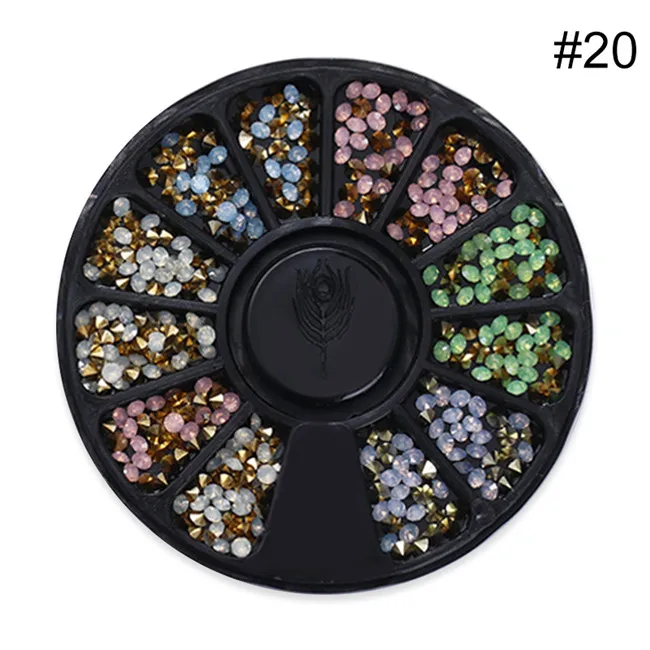 pattern20 Смешанный цветной блеск камень ногтей горный хрусталь маленькие бусины разной формы Маникюр 3D украшение для ногтей в колеса аксессуары - Цвет: pattern20
