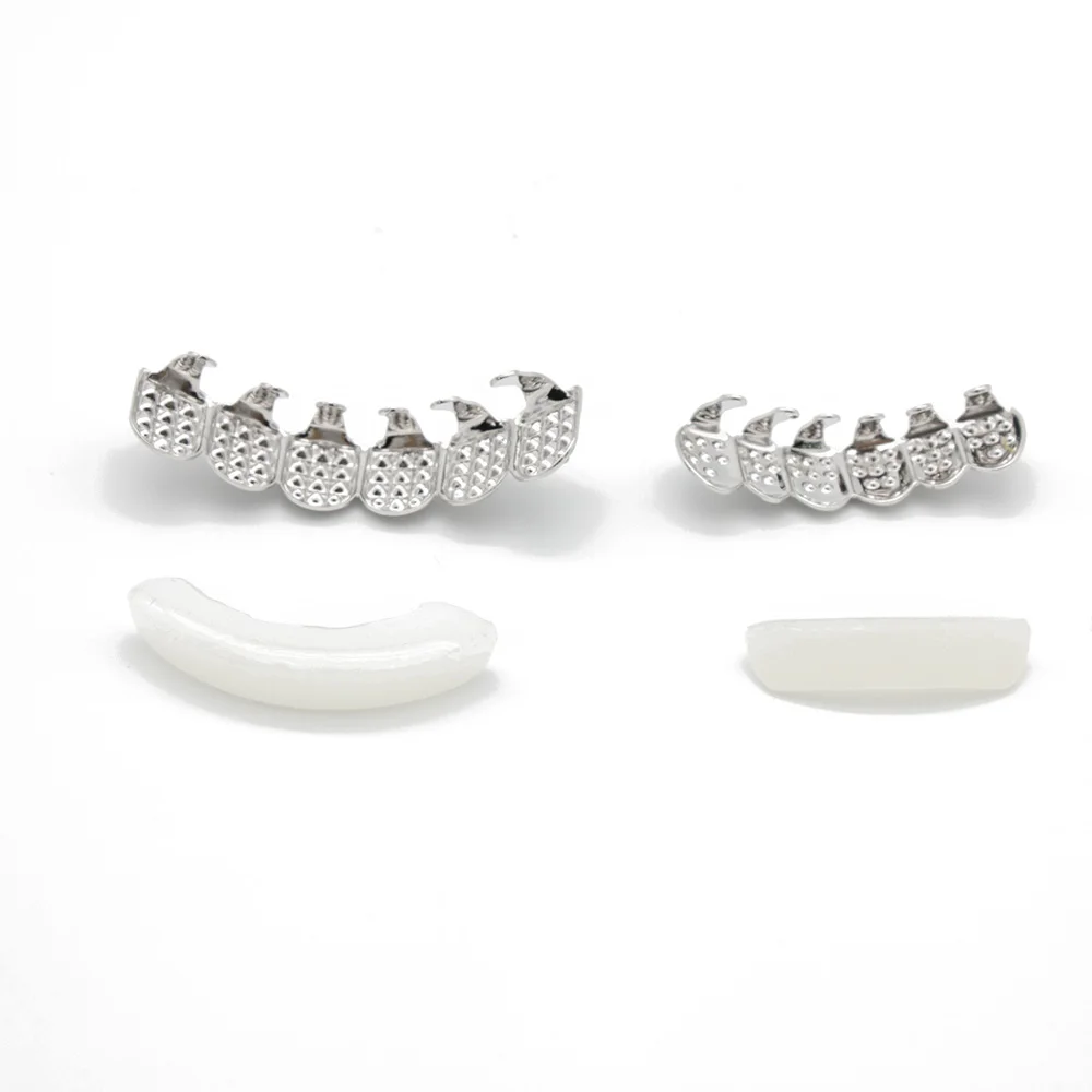 Золото Серебро Iced Out CZ Зубы Grillz Лучшие Нижние Мужчины Женские Ювелирные Новые |