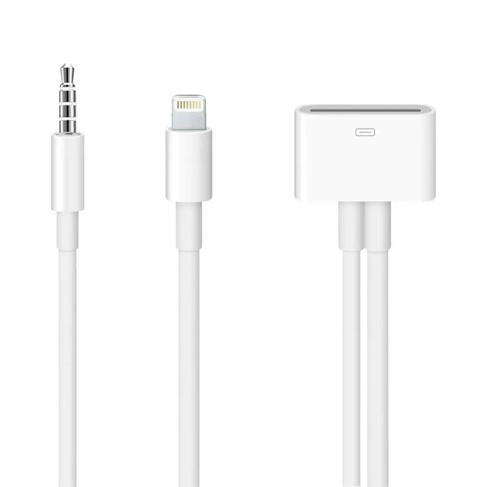 White 30 Pin док-разъем для AUX 3,5 мм 8 Pin Lightning Мужской Разъем автомобильный стерео линейный выход аудио кабель для Apple iPod iPhone iPad - Цвет: White