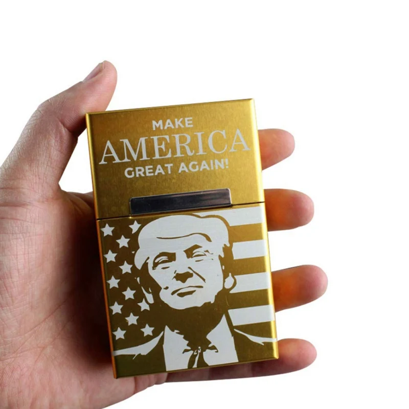 2019 1 шт. Трамп для курения сигарет алюминиевый портсигар карман хранения