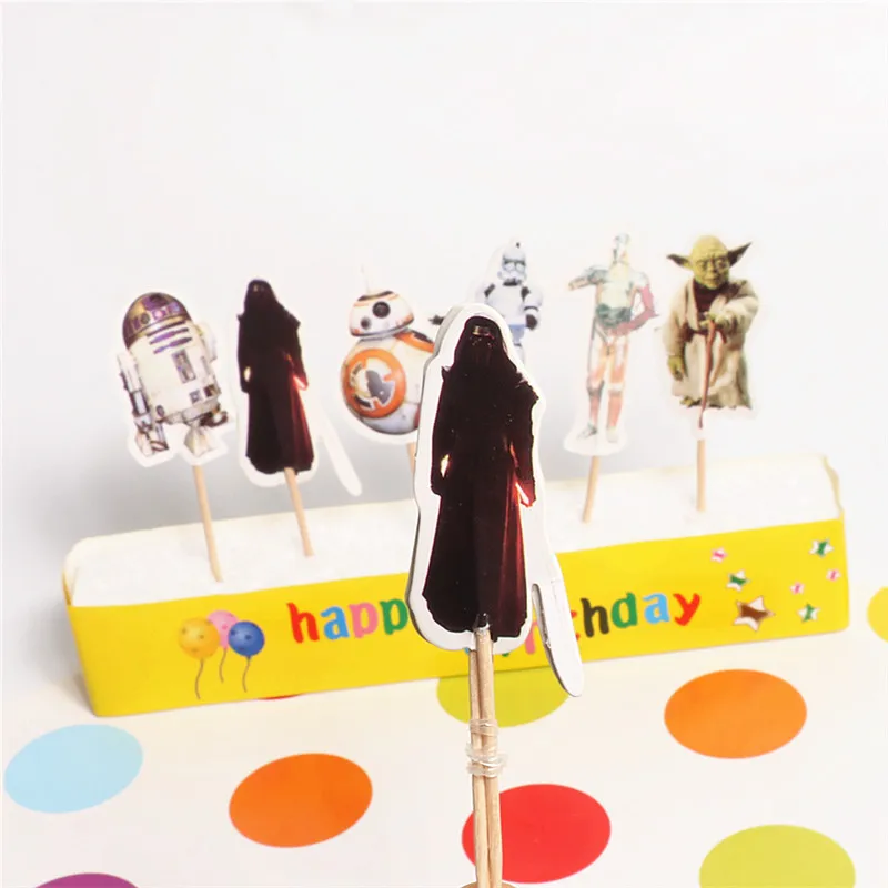48 шт. в Star Wars герои кекс топперы торт партия Аксессуары праздничного события и