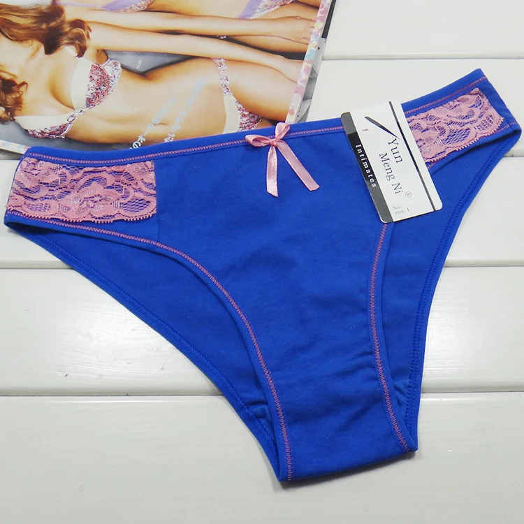 Набор из 4 кружевных хлопковых трусиков-бикини женские трусики с низкой посадкой