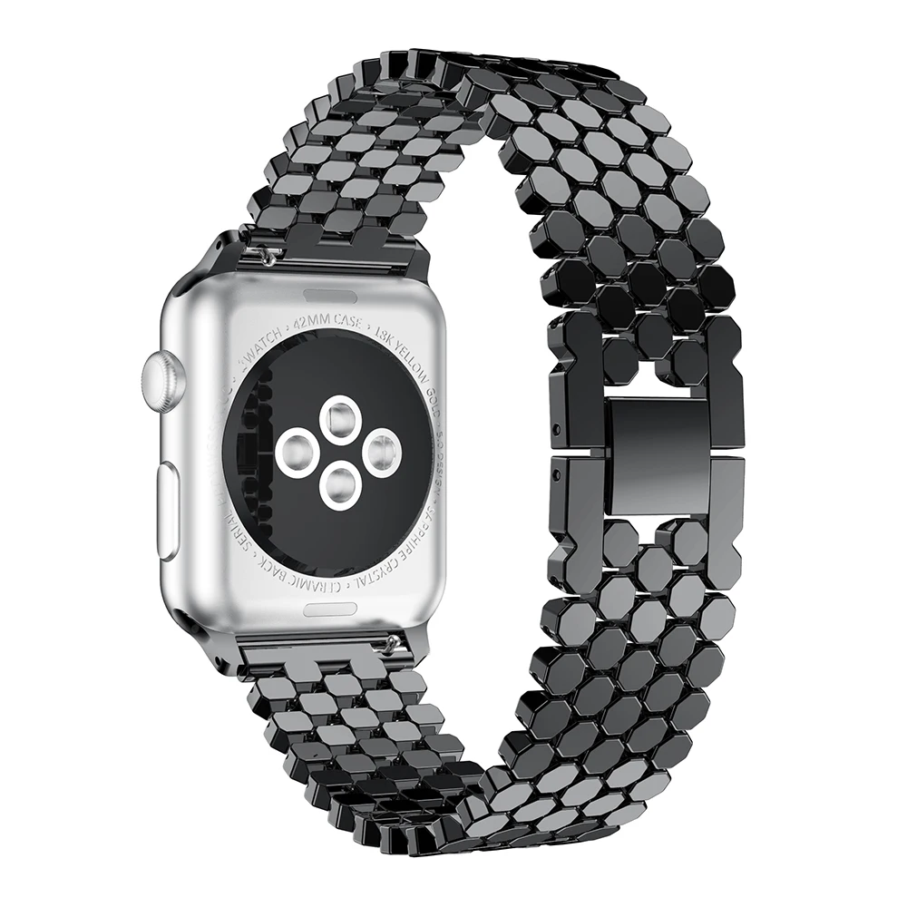 Роскошный металлический ремешок из нержавеющей стали для apple watch 3/2/1 42 38 мм