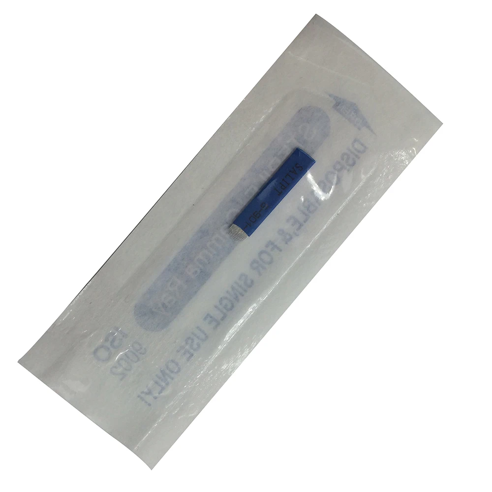 

50pcs disposable Microblading Blade Needles for Permanent Makeup Pen Bevel 14/12 Pin Sterilized Eyebrow Tattoo Blade Manual