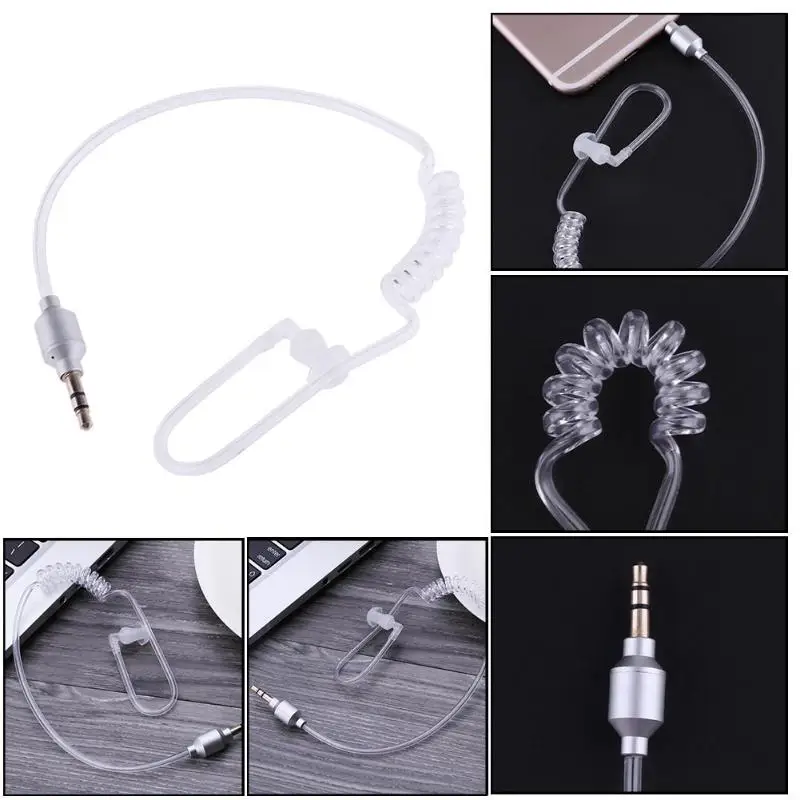 Monaural 3 5 мм наушники Air Tube In Ear антирадиационные стерео гарнитура для беспроводного