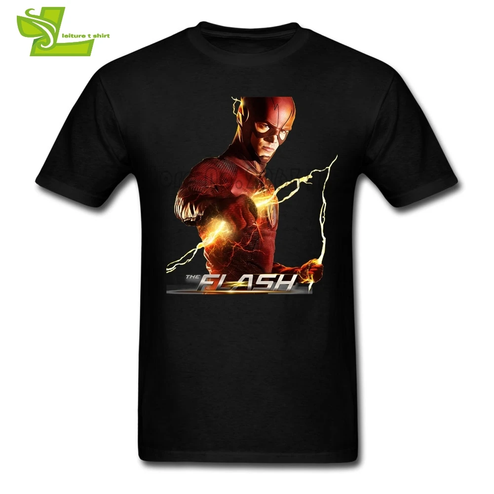 Футболка The Flash Man классные Свободные топы на заказ мужская летняя футболка из 100%