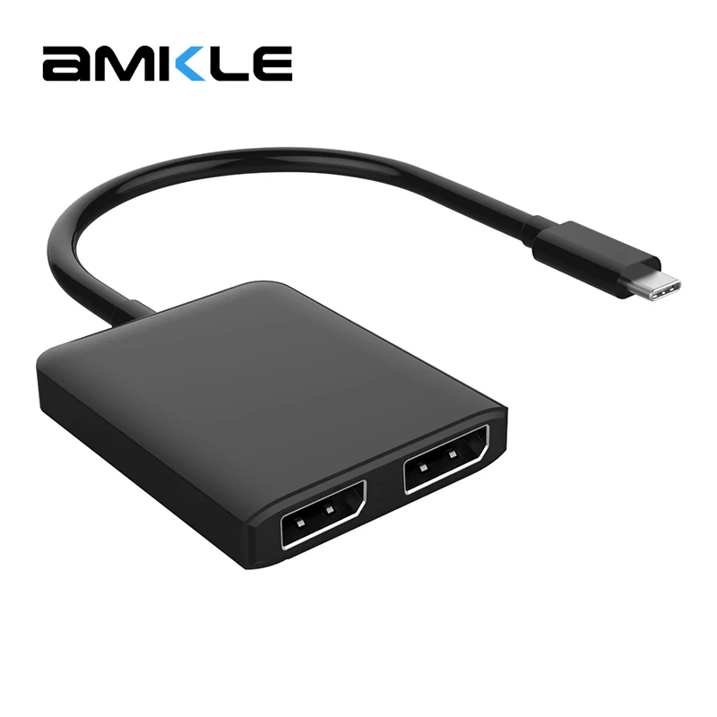 Адаптер Amkle USB C HUB 3 1 к DP Displayport переходник типа Male Dual Female 4K 30 Гц видеоконвертер для