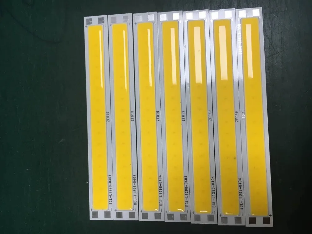 Горячие 10 шт./лот DC12V 5 Вт 500lm 12*98 мм полосы cob светодиодные панели 100lm/w для DIY освещение лампы светодиодный модуль