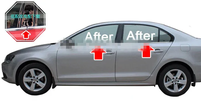 Порог в нижней части из нержавеющей стали отделка капота Jetta MK6 2012 2013 6 шт