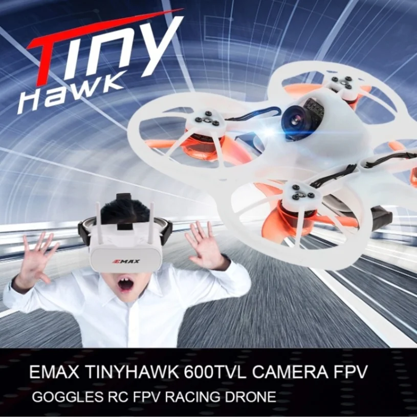 EMAX Tinyhawk RTF 75 мм Мини Бесщеточный Дрон 600TVL камера RC вертолет Бесплатная FPV очки