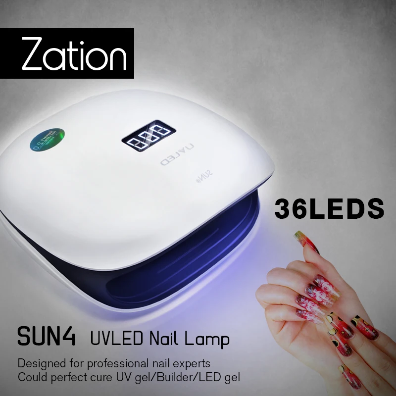 Zation Sun4 сушилка с двойной мощностью лампы для ногтей отверждения УФ гелей лак