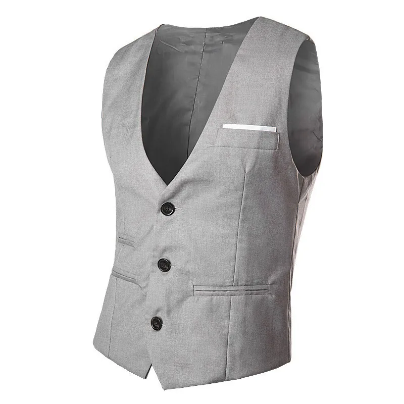 Hot Sale! 2021 Autumn Men's Slim Fit Dress Suit Vest Waistcoats Men Gilet Colete Fashion chaleco Hombre Brand New | Мужская одежда