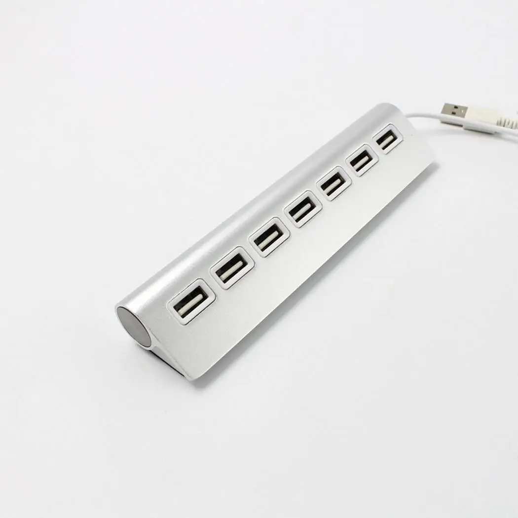 Алюминий сплав 4/7 Порты USB 2 0 концентратор 480 Мбит/с высокой серебро Скорость