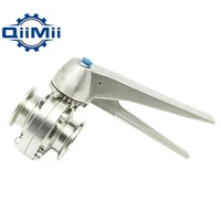 1 52 stainless steel ss304 tri clamp butterfly valve with stainless steel handle squeeze trigger for homebrew dairy product