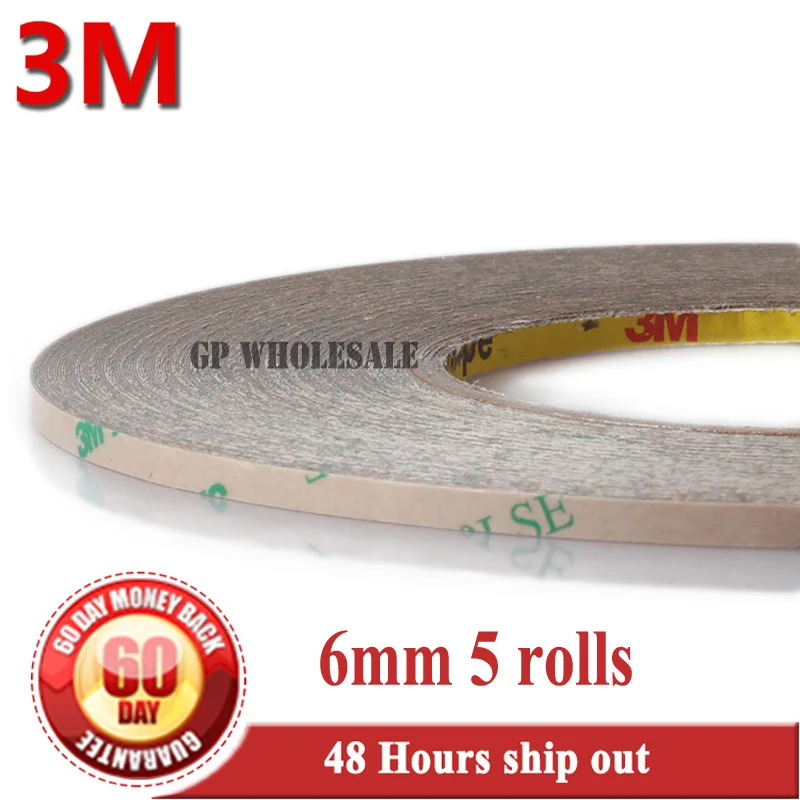 

Free shipping 5x 6mm*55M 3M 9495LE 300LSE PET Super Adhesion 2 Faces Sticky Tape for iphone 4S 5 Frame Digitzer Repair