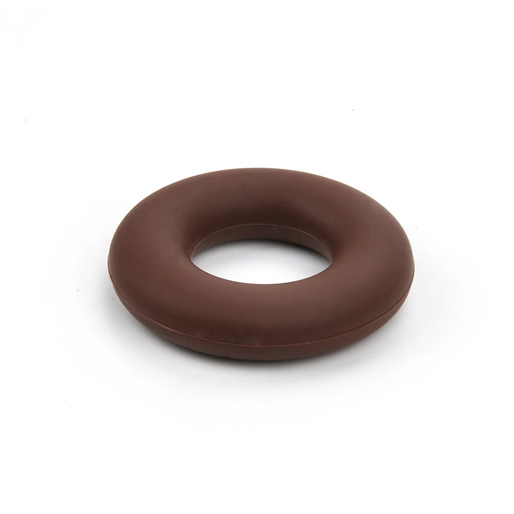 chocolate 20 шт./лот, милые силиконовые бусины-пончики для силиконового ожерелья, игрушки для прорезывания зубов для малышей, органические силиконовые бусины для прорезывания зубов, безопасные - Цвет: chocolate