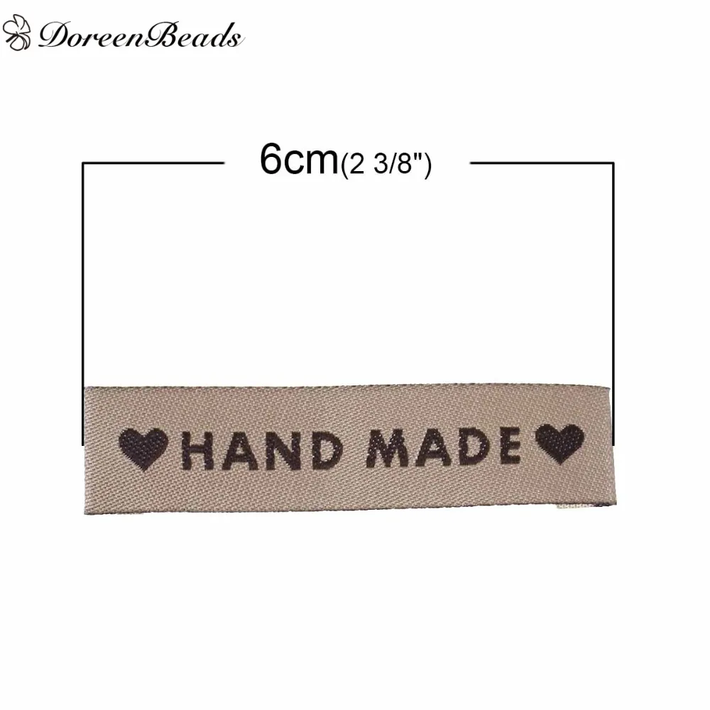 DoreenBeads 50 шт. тканые этикетки для одежды сумок шитья териленовые с принтом сделай